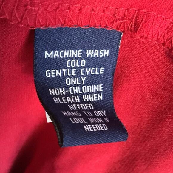 Chaps Women's Red Cowl Neck Ruched Sheath Dress Flattering 3/4 Sleeve -Size L - Picture 10 of 11